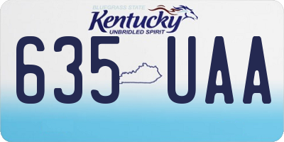 KY license plate 635UAA