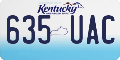 KY license plate 635UAC