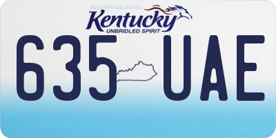 KY license plate 635UAE