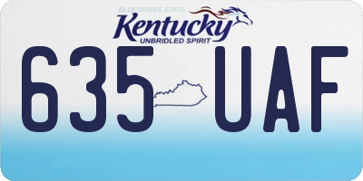 KY license plate 635UAF