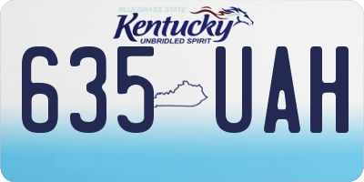 KY license plate 635UAH