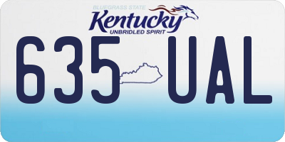 KY license plate 635UAL