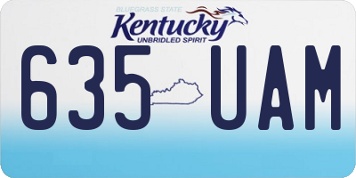 KY license plate 635UAM