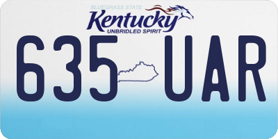 KY license plate 635UAR