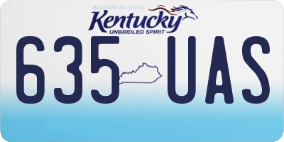 KY license plate 635UAS