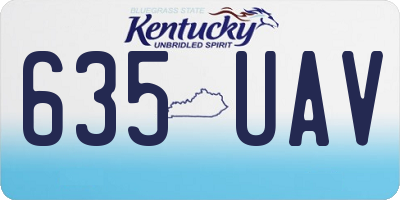 KY license plate 635UAV