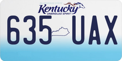 KY license plate 635UAX