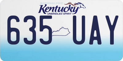 KY license plate 635UAY