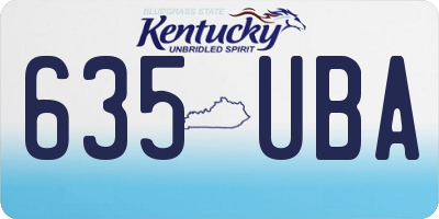 KY license plate 635UBA