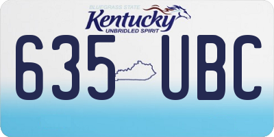 KY license plate 635UBC