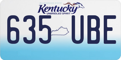 KY license plate 635UBE