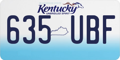 KY license plate 635UBF