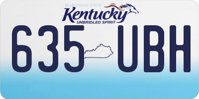 KY license plate 635UBH