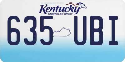 KY license plate 635UBI
