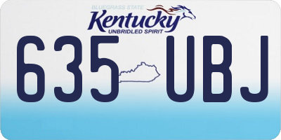 KY license plate 635UBJ
