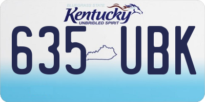 KY license plate 635UBK