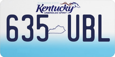 KY license plate 635UBL