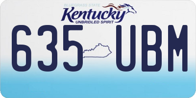 KY license plate 635UBM
