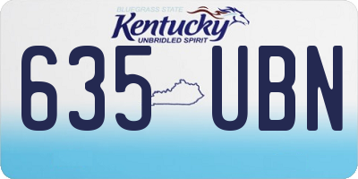 KY license plate 635UBN