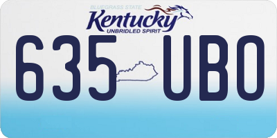 KY license plate 635UBO