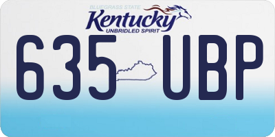 KY license plate 635UBP