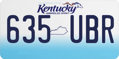 KY license plate 635UBR