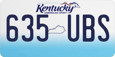 KY license plate 635UBS