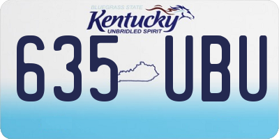 KY license plate 635UBU