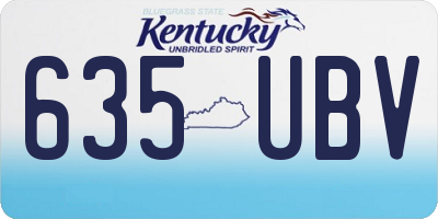 KY license plate 635UBV