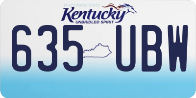 KY license plate 635UBW