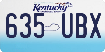 KY license plate 635UBX