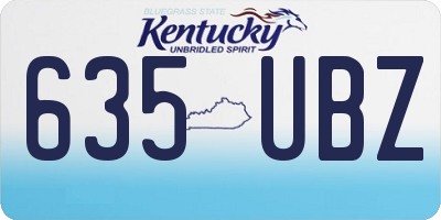 KY license plate 635UBZ