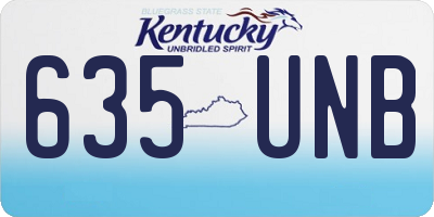 KY license plate 635UNB