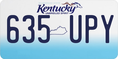 KY license plate 635UPY