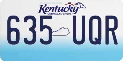 KY license plate 635UQR
