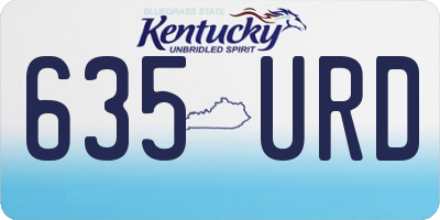 KY license plate 635URD