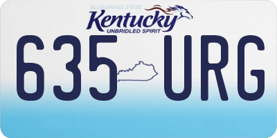 KY license plate 635URG
