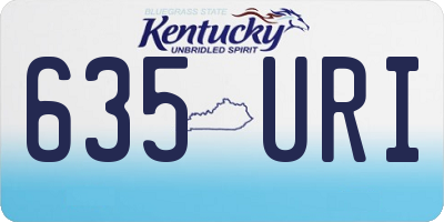 KY license plate 635URI