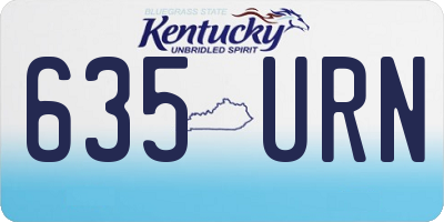 KY license plate 635URN