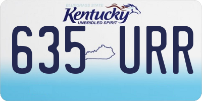 KY license plate 635URR