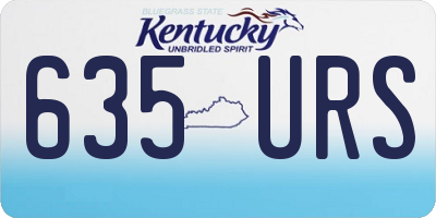 KY license plate 635URS