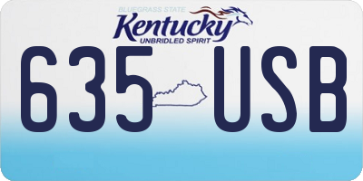 KY license plate 635USB