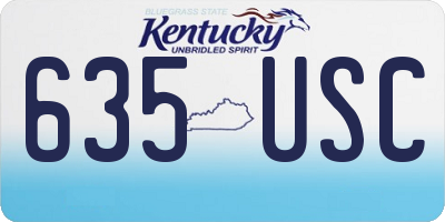 KY license plate 635USC