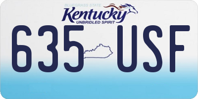 KY license plate 635USF
