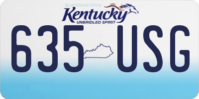 KY license plate 635USG