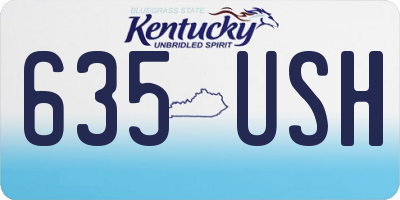 KY license plate 635USH