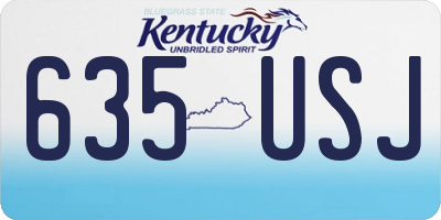 KY license plate 635USJ