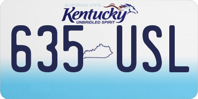 KY license plate 635USL