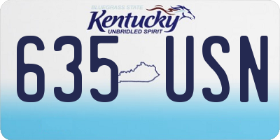 KY license plate 635USN