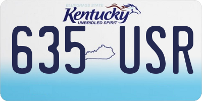 KY license plate 635USR